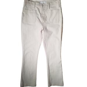 Mother Superior Womens 30 The Hustler Patch Pocket Flood Jeans Act Natural